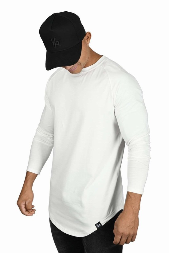 Youngla 410 Perfect Raglan Long Sleeve Uomo Camicie Bianche | LY5901423