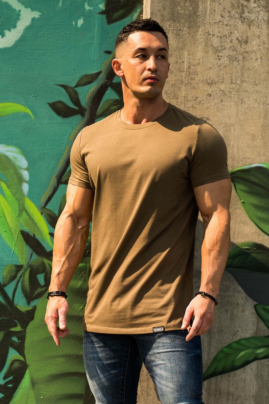 Youngla 411 Perfect Dritto Bottom Uomo Camicie Caffè | HN5328749