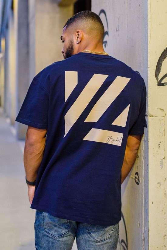 Youngla 413 Oversized Bloc Uomo Camicie Blu Marino | XW8435962