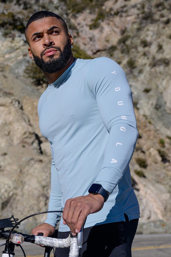Youngla 424 Zephyr Compression Long Sleeves Uomo Camicie Grigie | RS9837026