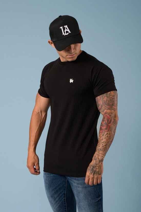 Youngla 425 Rolled Cuff Dritto Bottom Uomo Camicie Nere | YA8351274
