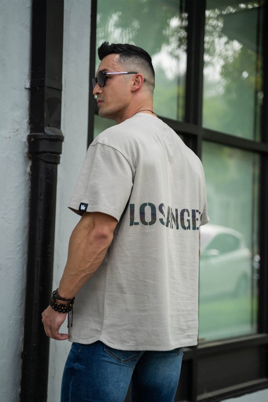 Youngla 426 Reflective Oversized Los Angeles Uomo Camicie Grigie | BH7405893