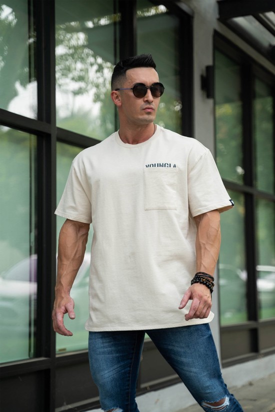 Youngla 426 Reflective Oversized Los Angeles Uomo Camicie Bianche | MF7546302