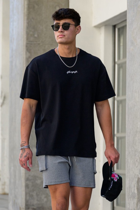 Youngla 430 Oversized Cloud Foam Uomo Camicie Nere | BS0692745