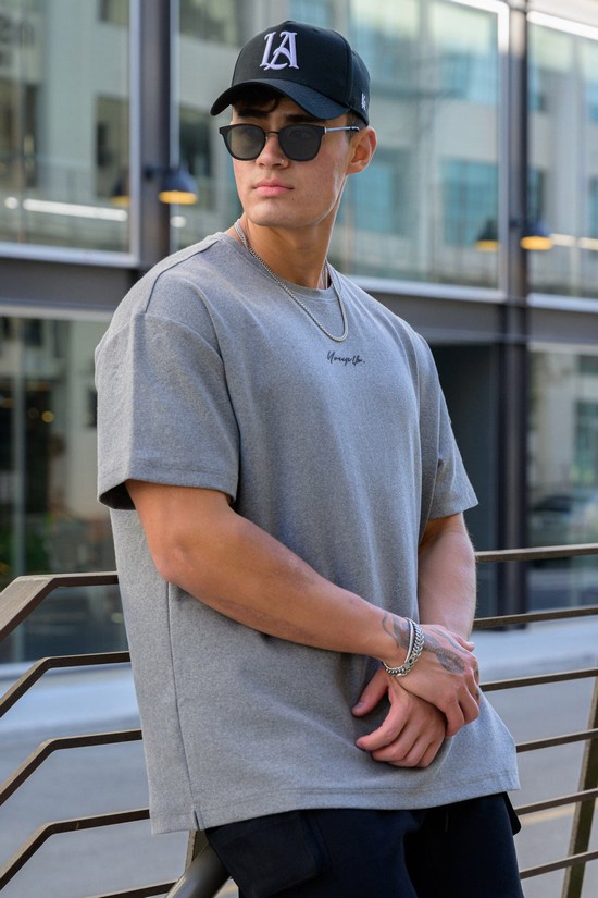 Youngla 430 Oversized Cloud Foam Uomo Camicie Grigie | SK9374562