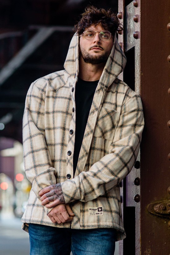 Youngla 431 Flannels Uomo Felpa Con Cappuccio Beige | AL1034872