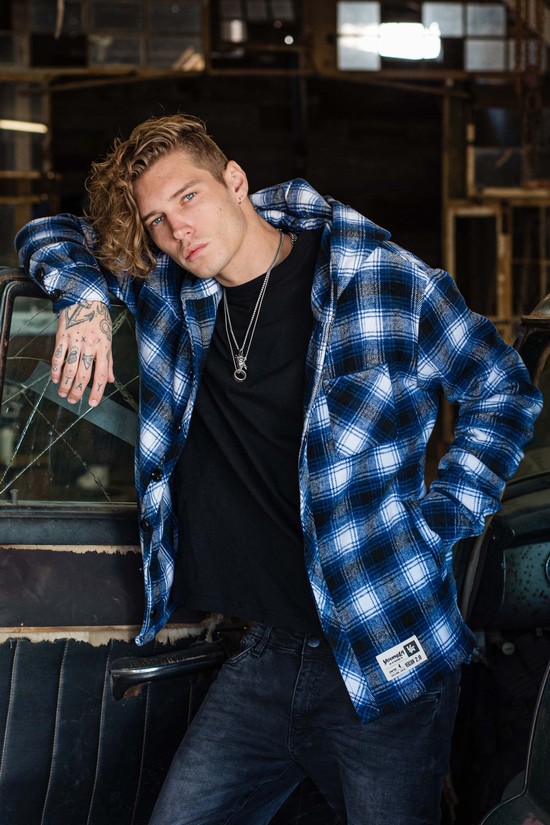 Youngla 431 Flannels Uomo Felpa Con Cappuccio Bianche Blu Marino | MQ3592486