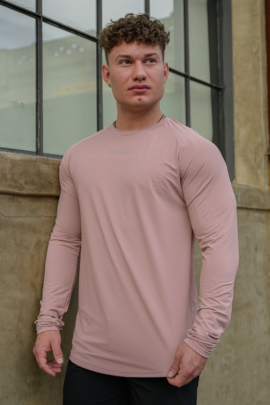 Youngla 441 Performance Line Longsleeve Uomo Camicie Rosa | PR1536702