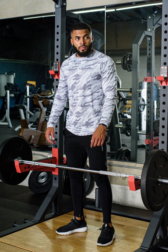 Youngla 441 Performance Line Longsleeve Uomo Camicie Bianche Grigie | PZ1974305