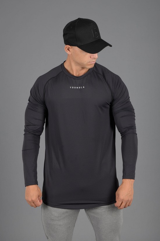 Youngla 441 Performance Line Longsleeve Uomo Camicie Nere | WS2963140