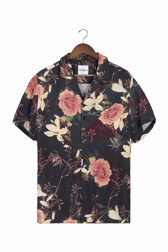 Youngla 445 Cabo Vibez Printed Uomo Camicie Colorate | OK8630452