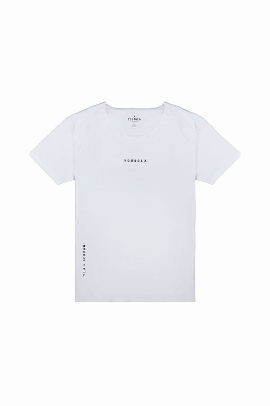 Youngla 447 Larghe Neck Raw Cut Uomo Camicie Bianche | IG8695470