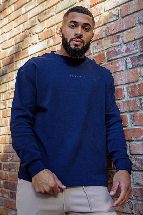 Youngla 450 Cloud Foam Long Sleeves Uomo Camicie Blu Marino | ZT9082475