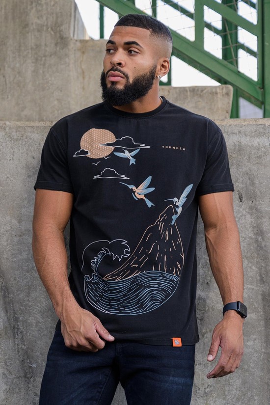 Youngla 452 The Flock Uomo Camicie Nere | XO6043957