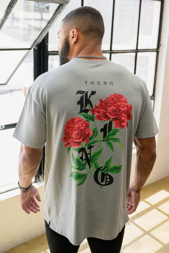 Youngla 453 Young King Uomo Camicie Grigie | LH0935714