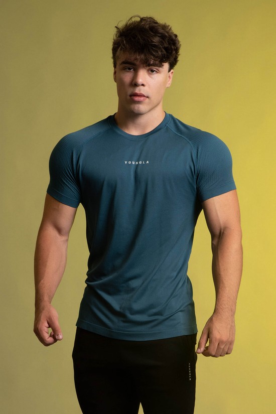 Youngla 454 New Gen Compression Uomo Camicie Blu | YH4185723