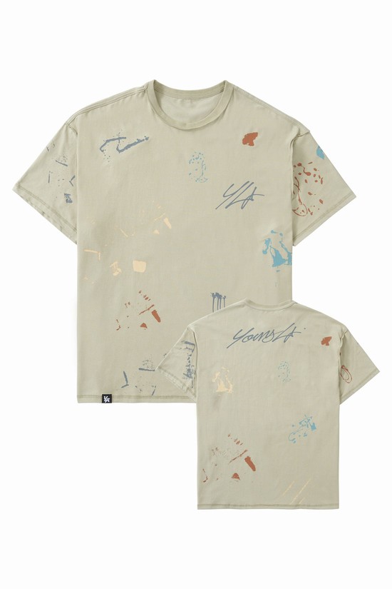 Youngla 458 Duo Splatter Uomo Camicie Beige | KZ9382456