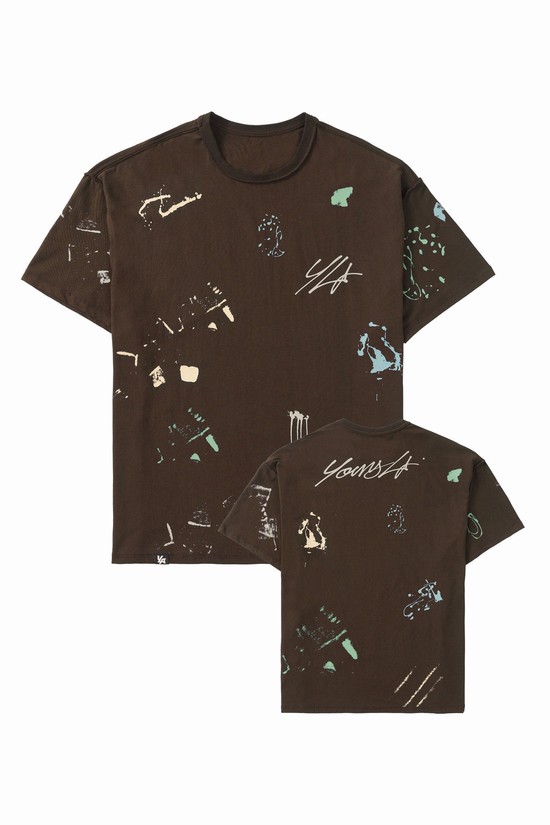 Youngla 458 Duo Splatter Uomo Camicie Marroni | QA6081347