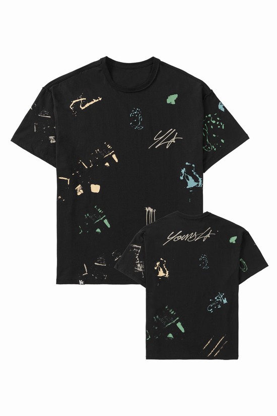 Youngla 458 Duo Splatter Uomo Camicie Nere | BH4259681