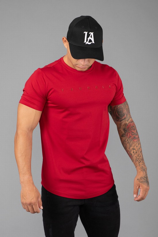 Youngla 459 Monochrome Fitted Uomo Camicie Rosse | IX2071653