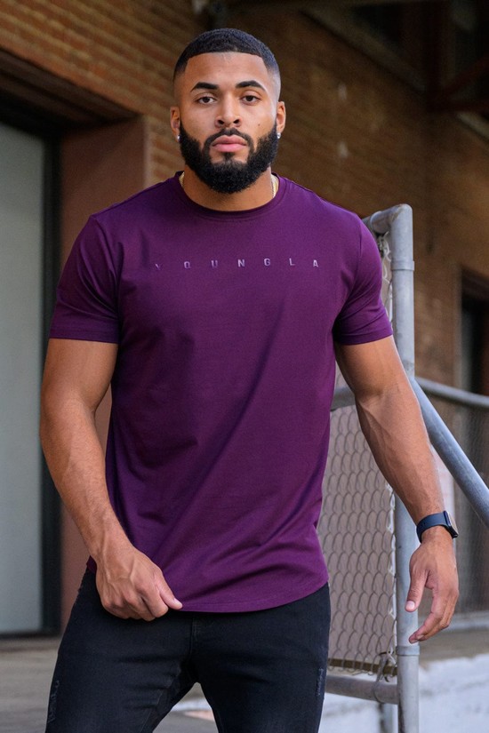 Youngla 459 Monochrome Fitted Uomo Camicie Viola | LE5142869