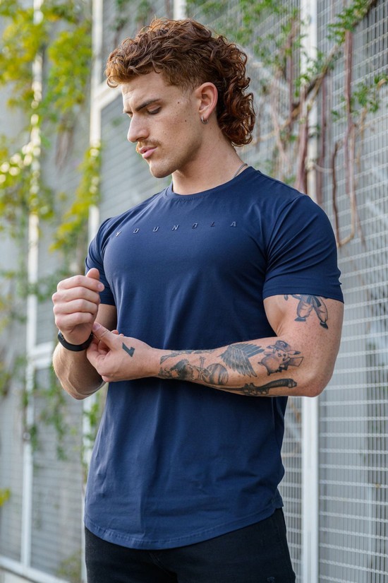 Youngla 459 Monochrome Fitted Uomo Camicie Blu | VL7410563