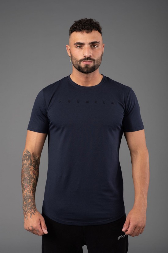 Youngla 459 Monochrome Fitted Uomo Camicie Blu Marino | YH0437962