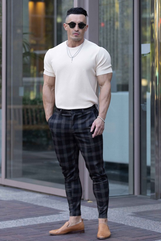 Youngla 460 Classy Lavorato A Maglia Uomo Camicie Bianche | AB7094635