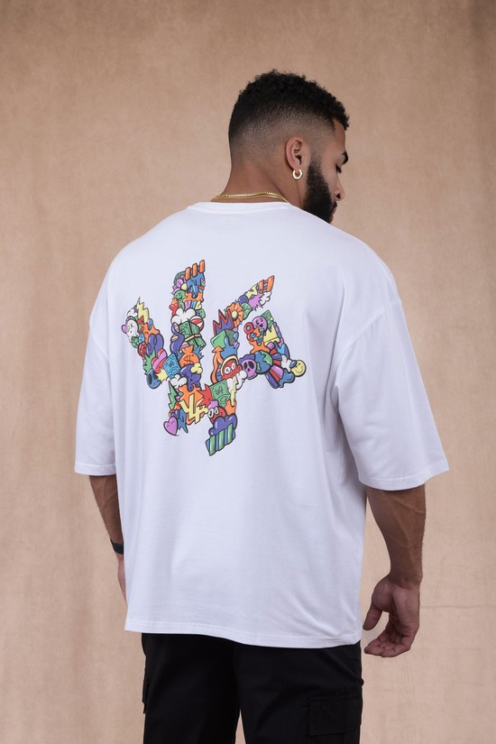 Youngla 463 Trippy Super Sized Uomo Camicie Bianche | FQ9832764