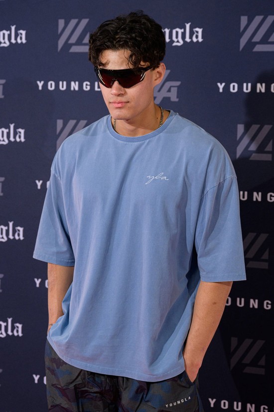 Youngla 464 Skyline Super Sized Uomo Camicie Blu Chiaro | JG2463908