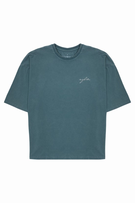 Youngla 464 Skyline Super Sized Uomo Camicie Blu | UZ1504379