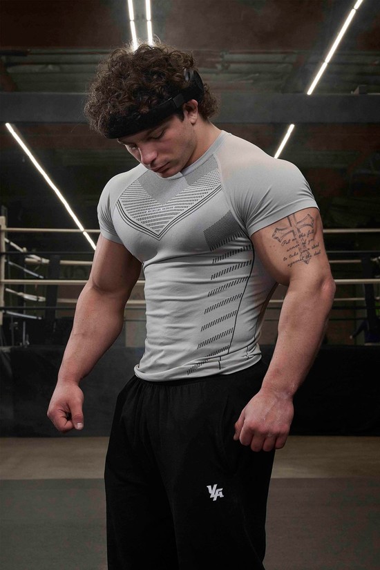 Youngla 465 Superhero Compression Uomo Camicie Grigie | DT6710428