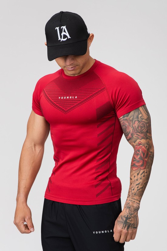 Youngla 465 Superhero Compression Uomo Camicie Rosse | LQ8702653