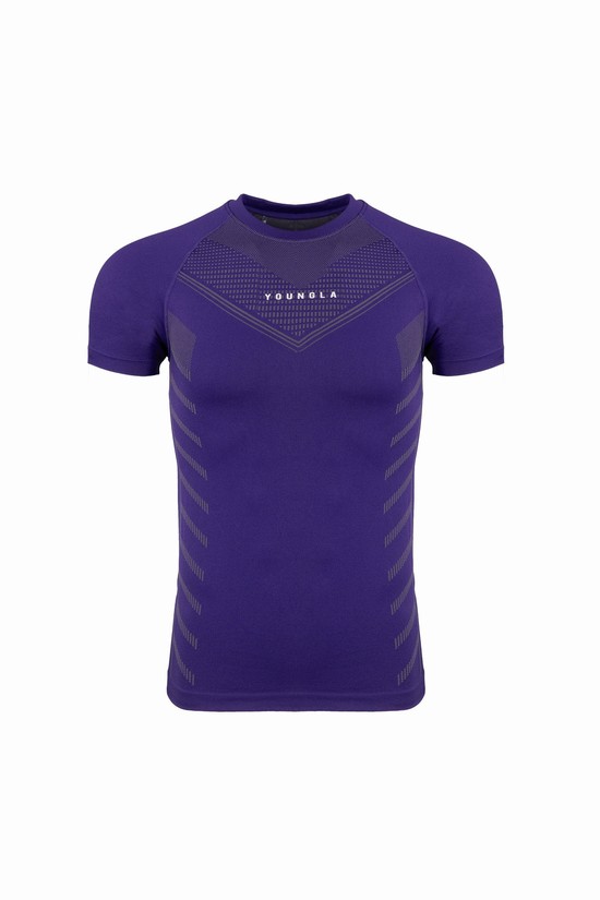 Youngla 465 Superhero Compression Uomo Camicie Viola | MB5628907
