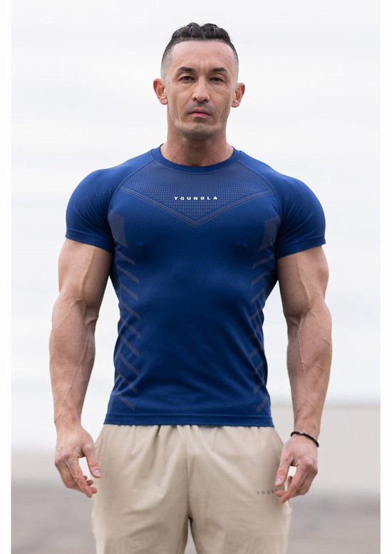 Youngla 465 Superhero Compression Uomo Camicie Blu | PI1637089