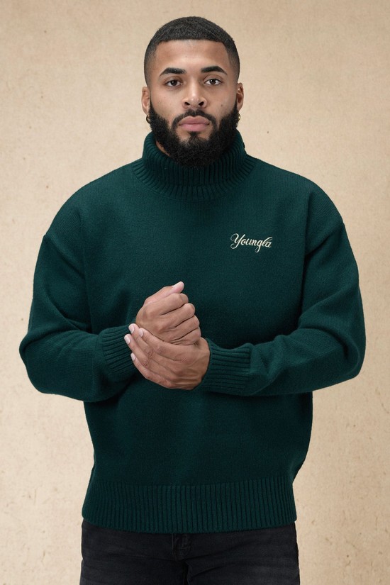 Youngla 512 Royalty Uomo Felpe Verdi Scuro | VD7462501