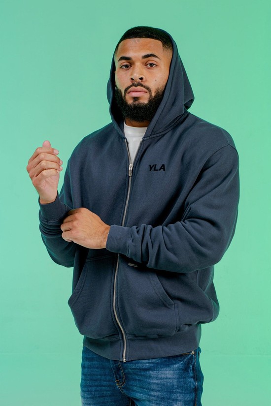 Youngla 515 Monarch Zip-up Uomo Felpa Con Cappuccio Blu | ZB5187349
