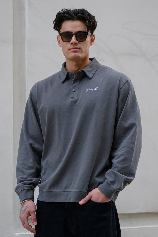 Youngla 517 The Modern Uomo Magliette Polo Grigie | OD3984065