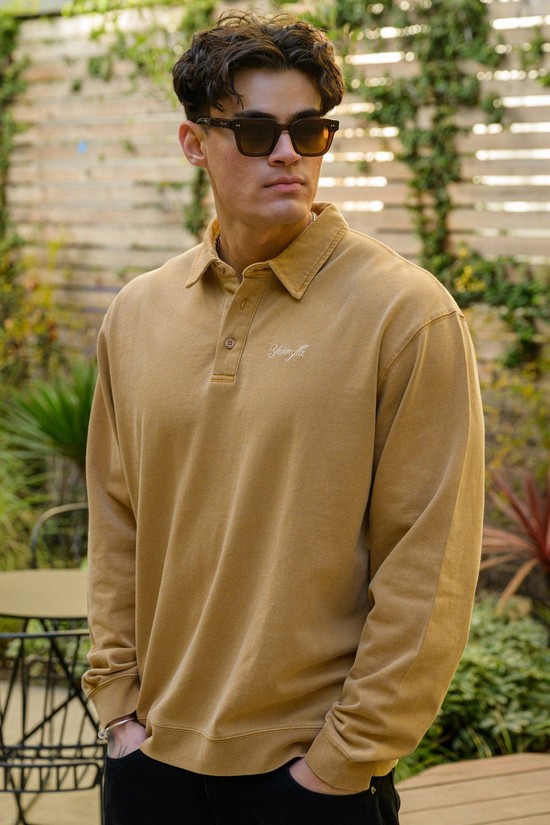 Youngla 517 The Modern Uomo Magliette Polo Khaki | TI3901786