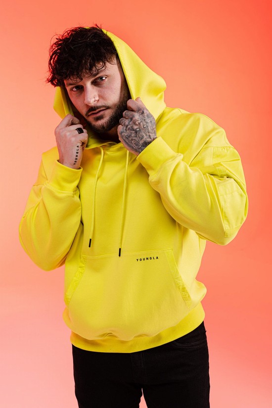 Youngla 521 Goat Uomo Felpa Con Cappuccio Gialle | WO7645831