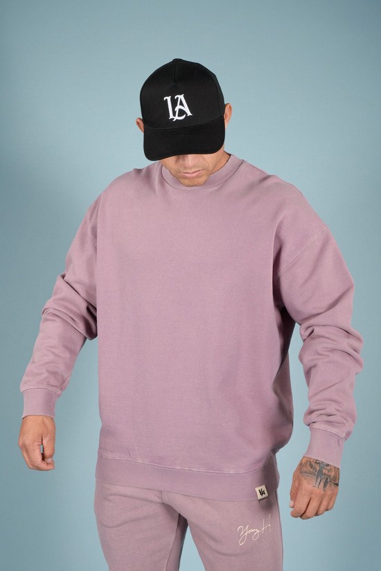 Youngla 530 Gin N Juice Oversized Crewnecks Uomo Felpe Rosa | QK7014862