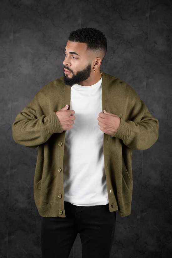 Youngla 534 Lah Uomo Cardigan Verdi | MY4239607
