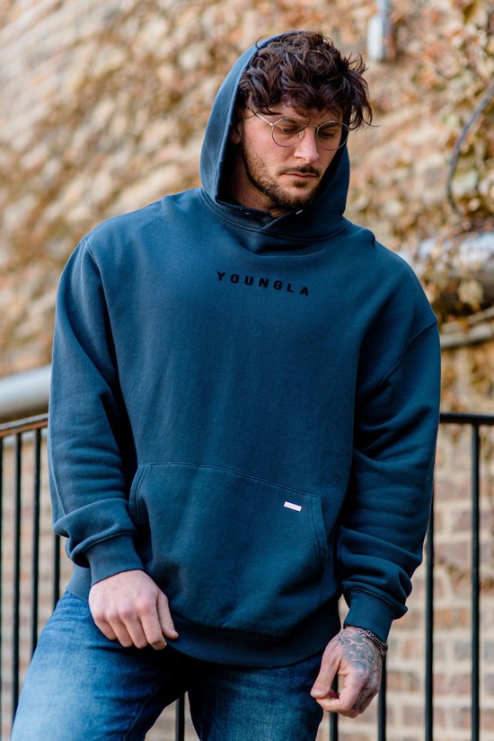 Youngla 535 Monarch Uomo Felpa Con Cappuccio Blu | QG8910736