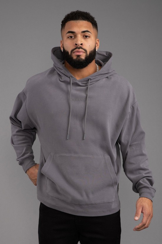 Youngla 544 Cloud Uomo Felpa Con Cappuccio Grigie | PX1645029