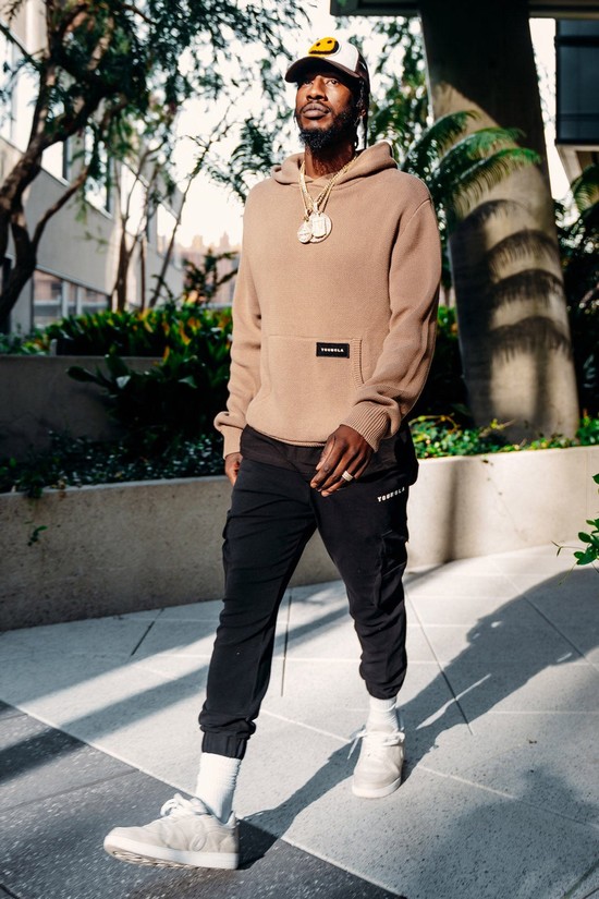 Youngla 547 Mojave Lavorato A Maglia Uomo Felpa Con Cappuccio Grigie | ET1836507
