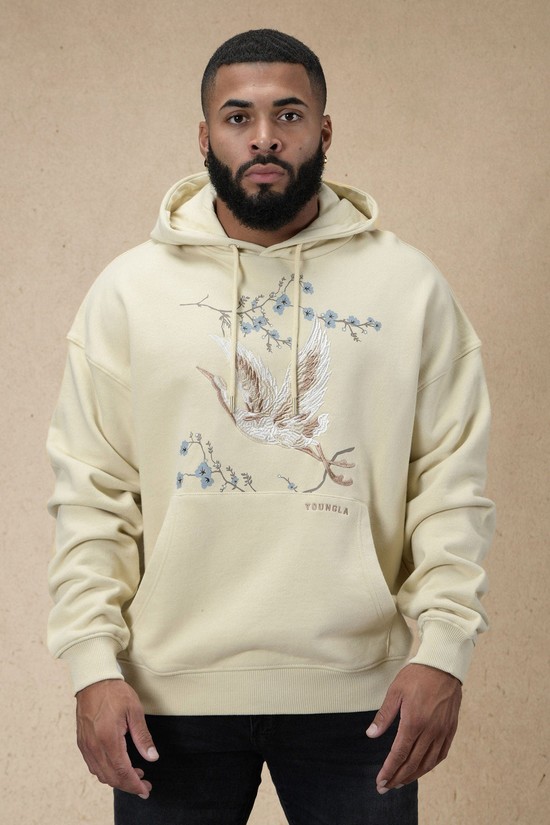 Youngla 548 Dreamer Uomo Felpa Con Cappuccio Beige | RA6253491