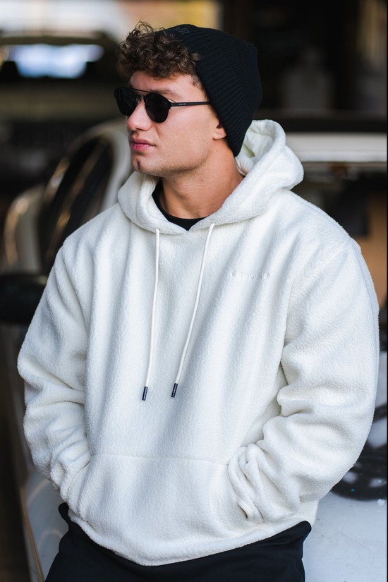 Youngla 552 The Plushs Uomo Felpa Con Cappuccio Bianche | NS0974251