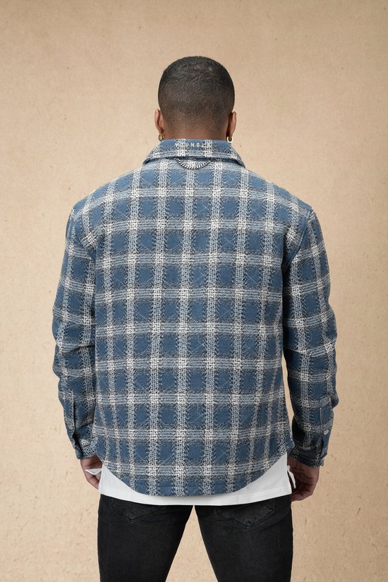 Youngla 556 High Profile Flannel Uomo Giacca Blu | PD3695407