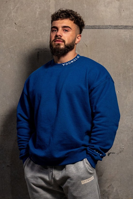 Youngla 557 Trademark Crewnecks Uomo Felpe Blu | EV1075238