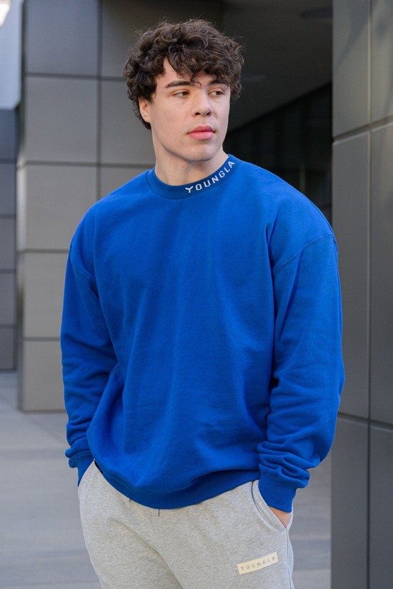Youngla 557 Trademark Crewnecks Uomo Felpe Blu | GZ8967540